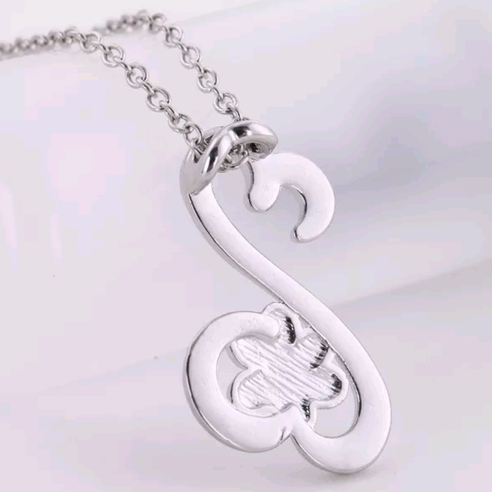 Infinity Heart Dog Paw Pendant Necklace Silver - Picture 3 of 6
